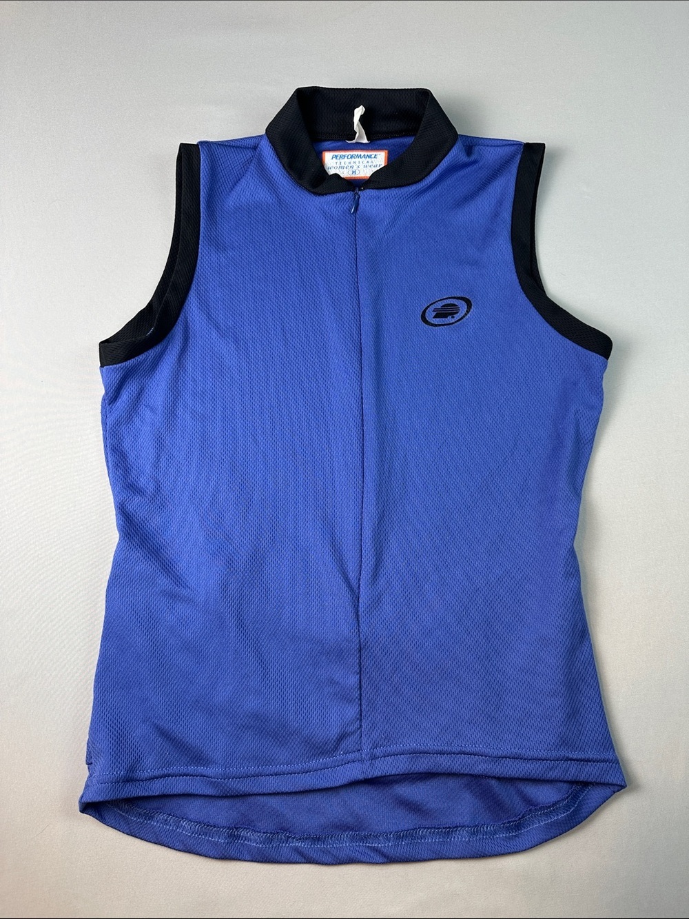 Women’s Biking Cycling Tank Top Medium Sleeveless Indigo Periwinkle Front Zip